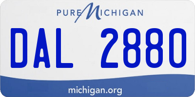 MI license plate DAL2880