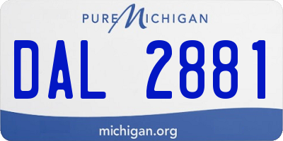 MI license plate DAL2881