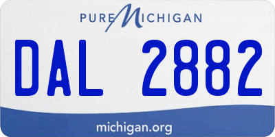 MI license plate DAL2882