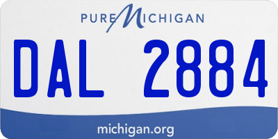 MI license plate DAL2884