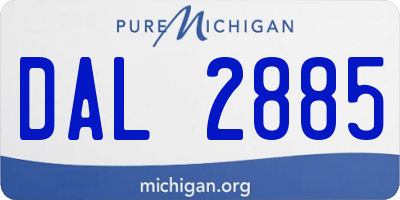 MI license plate DAL2885