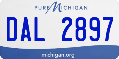 MI license plate DAL2897