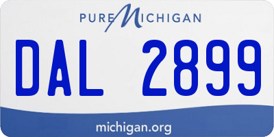 MI license plate DAL2899