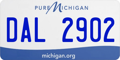 MI license plate DAL2902