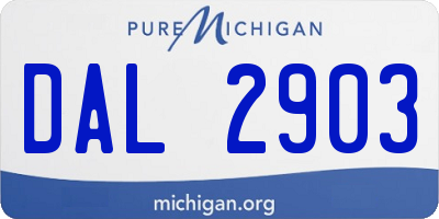 MI license plate DAL2903