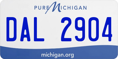 MI license plate DAL2904