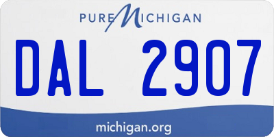 MI license plate DAL2907
