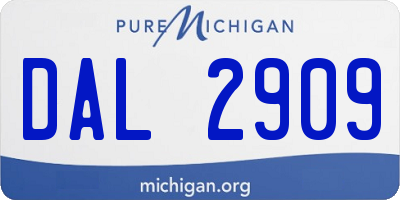 MI license plate DAL2909