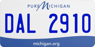 MI license plate DAL2910