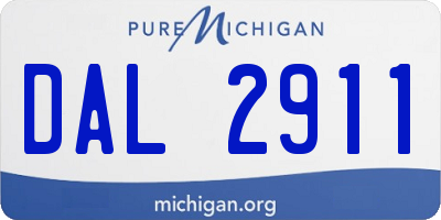 MI license plate DAL2911