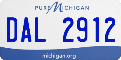 MI license plate DAL2912