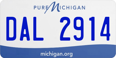 MI license plate DAL2914