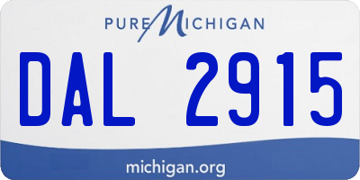MI license plate DAL2915