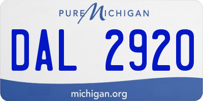 MI license plate DAL2920