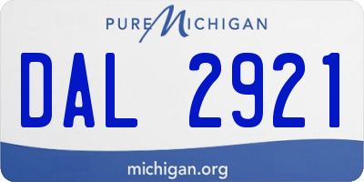 MI license plate DAL2921