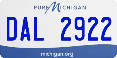 MI license plate DAL2922