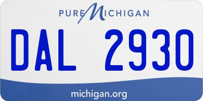 MI license plate DAL2930