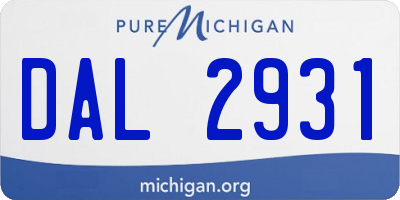 MI license plate DAL2931