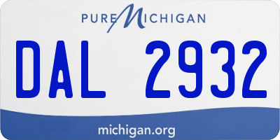 MI license plate DAL2932