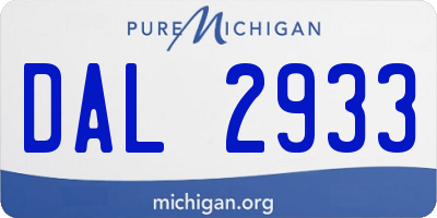 MI license plate DAL2933