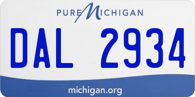 MI license plate DAL2934