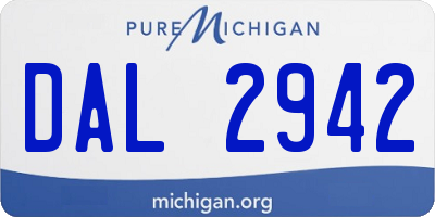 MI license plate DAL2942