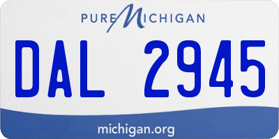 MI license plate DAL2945