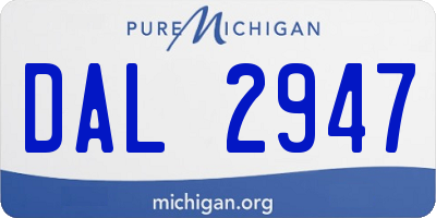 MI license plate DAL2947