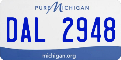 MI license plate DAL2948