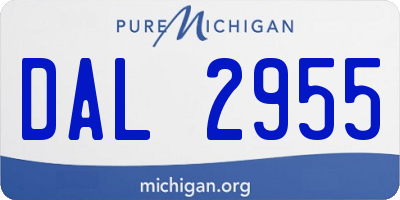 MI license plate DAL2955