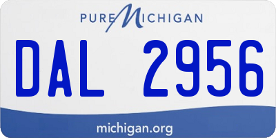 MI license plate DAL2956