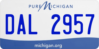 MI license plate DAL2957