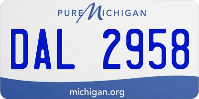 MI license plate DAL2958