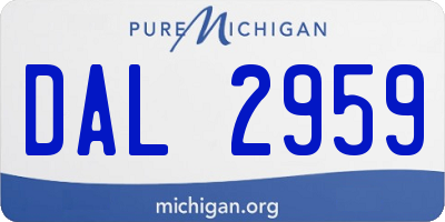 MI license plate DAL2959