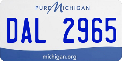 MI license plate DAL2965