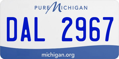 MI license plate DAL2967