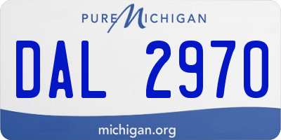 MI license plate DAL2970