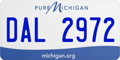 MI license plate DAL2972