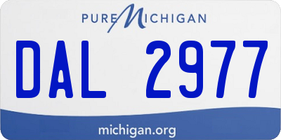 MI license plate DAL2977