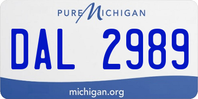 MI license plate DAL2989