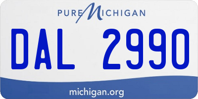 MI license plate DAL2990