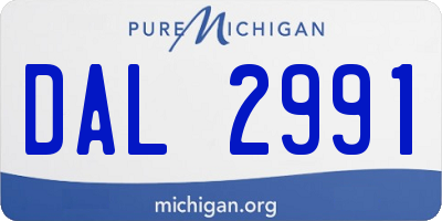 MI license plate DAL2991