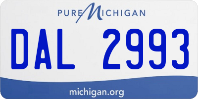 MI license plate DAL2993