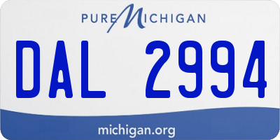 MI license plate DAL2994