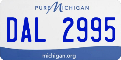 MI license plate DAL2995