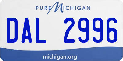 MI license plate DAL2996