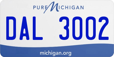 MI license plate DAL3002