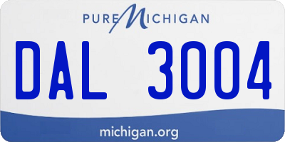 MI license plate DAL3004
