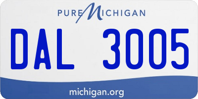 MI license plate DAL3005