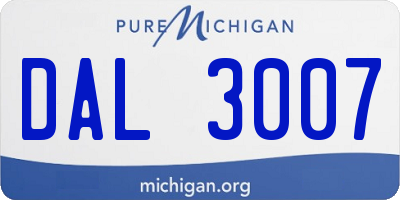 MI license plate DAL3007